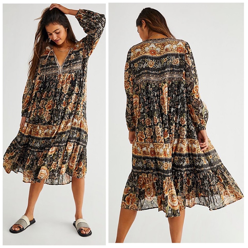 EUC Spell & the Gypsy Collective Nightfall Mystic Midi Boho Dress